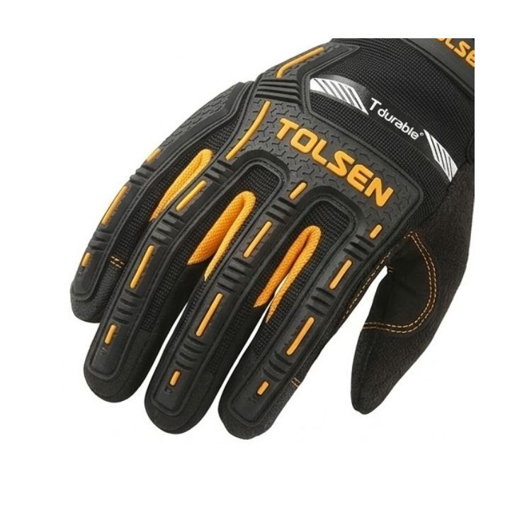 Close-up detail of the Tolsen gloves