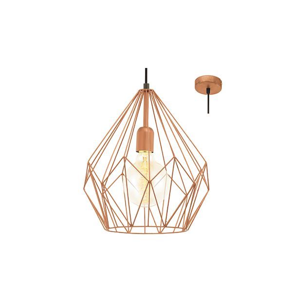 Eurolux copper pendant light, front view