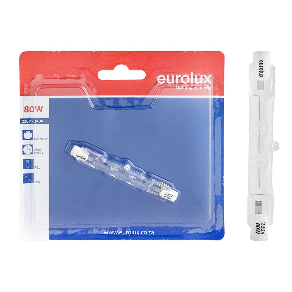 Eurolux halogen globe shown in its packaging