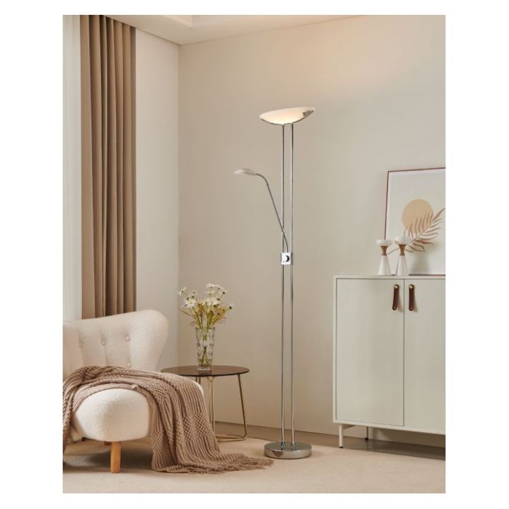 Eurolux silver / satin chrome lamp dimensions diagram