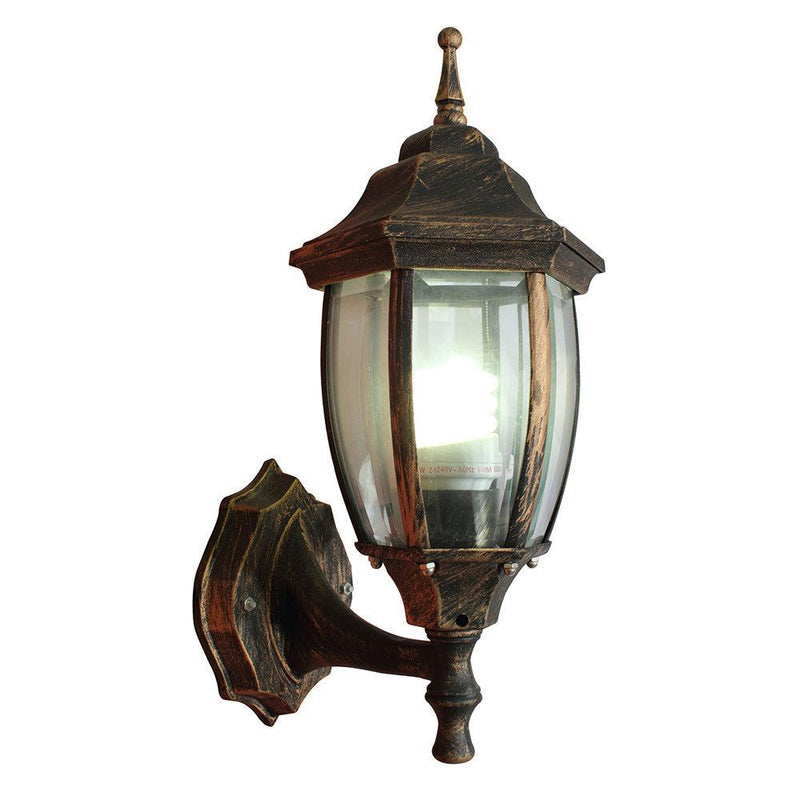 Eurolux black gold wall light, front view