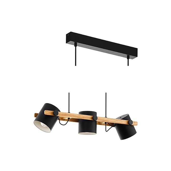 Eurolux black & brown pendant light, front view
