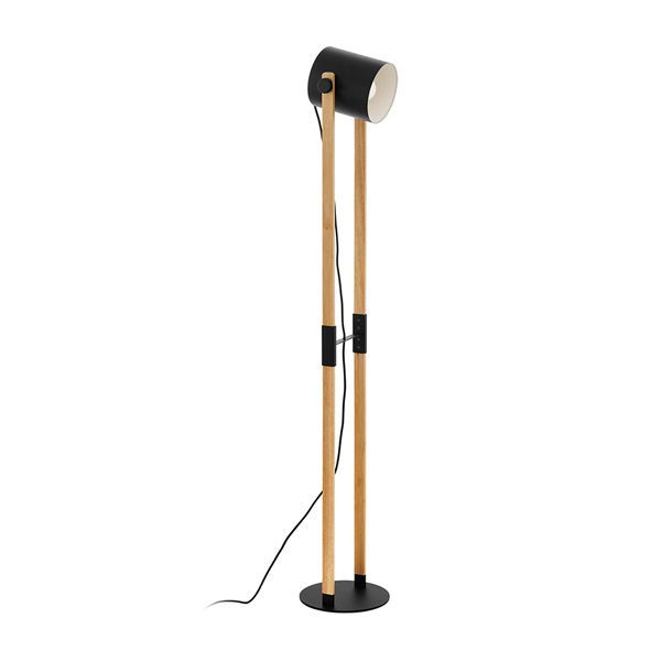 Eurolux black/oak lamp, front view