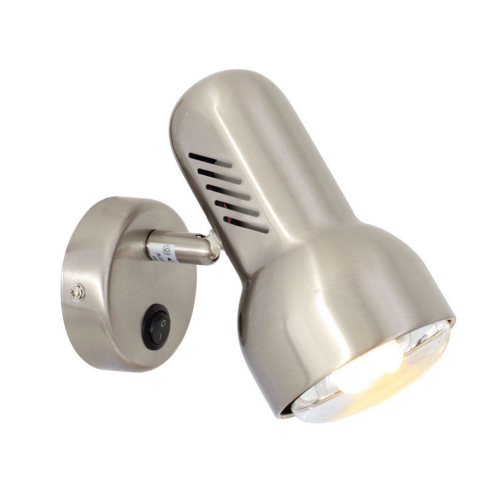 Eurolux satin chrome spotlight, front view