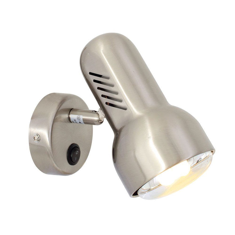 Eurolux satin chrome spotlight, front view