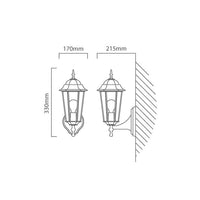 Eurolux black wall light shown in its packaging