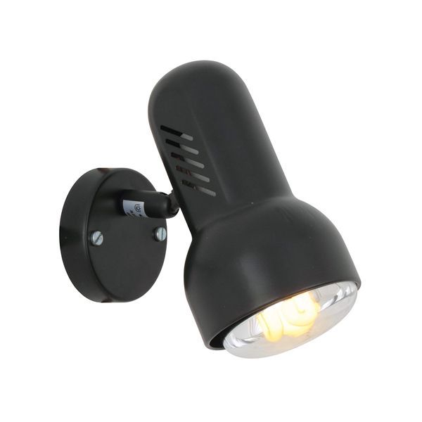 Eurolux black floodlight, front view