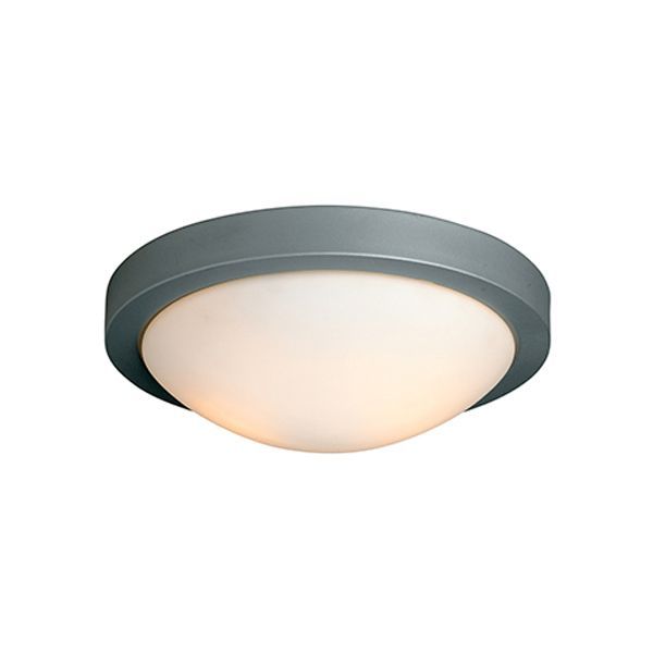Radiant satin silver ceiling light, front view
