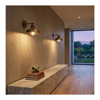 Eurolux antique brown wall light installed and lit