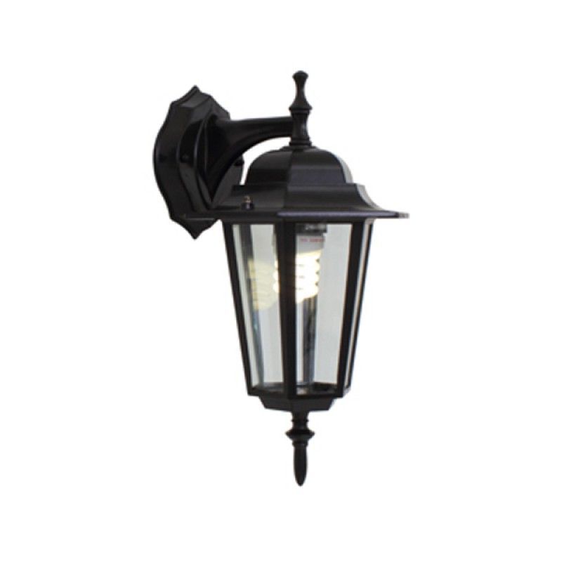 Eurolux black wall light, front view