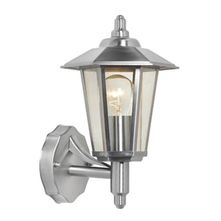 Radiant stainless steel wall light, front view