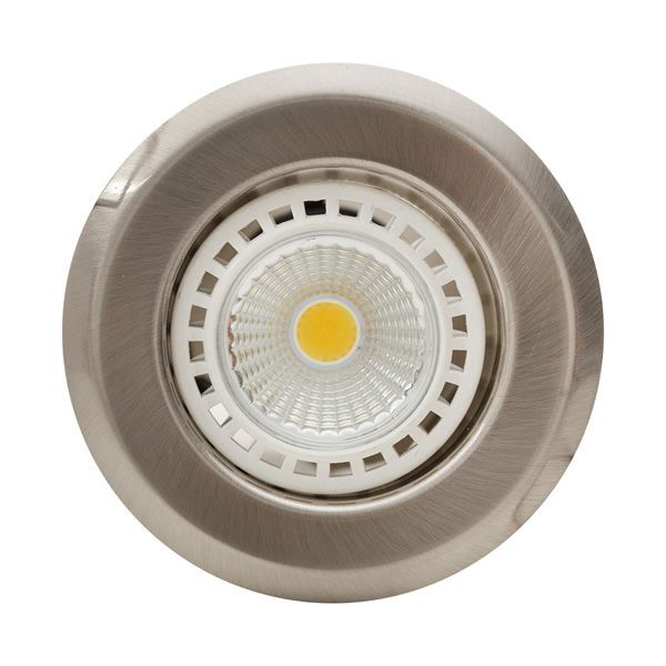 Eurolux satin chrome downlight, front view