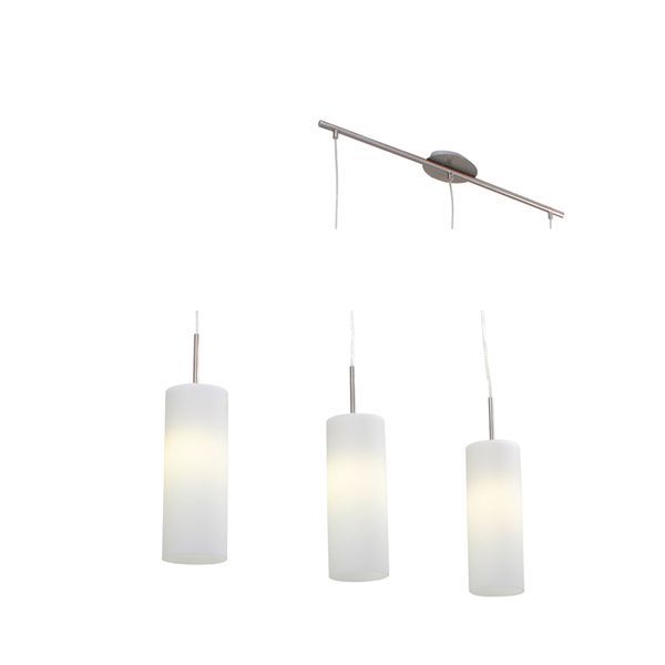 Eurolux satin chrome pendant light, front view