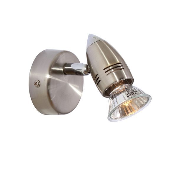 Eurolux satin chrome floodlight, front view