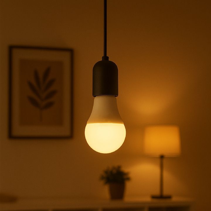 Eurolux LED globe installed and lit
