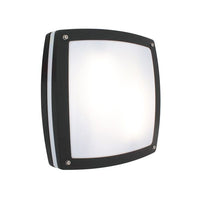 Eurolux black bulkhead light, front view