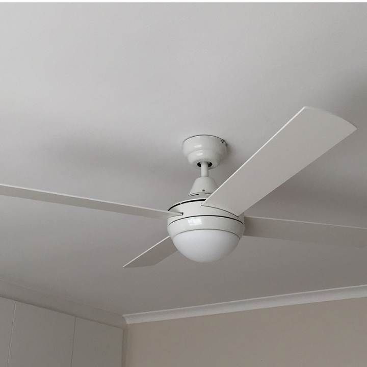 Close-up detail of the Eurolux white ceiling fan