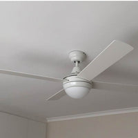 Close-up detail of the Eurolux white ceiling fan