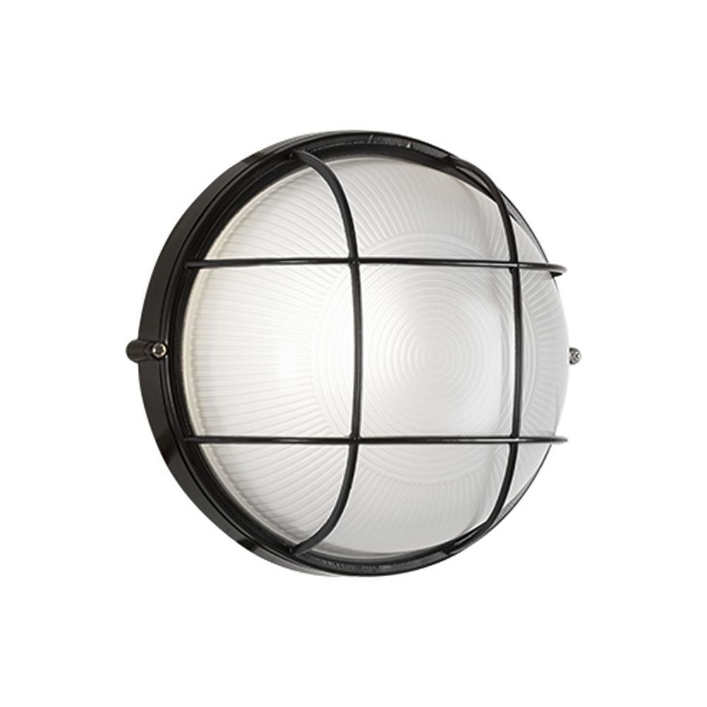 Radiant black bulkhead light, front view