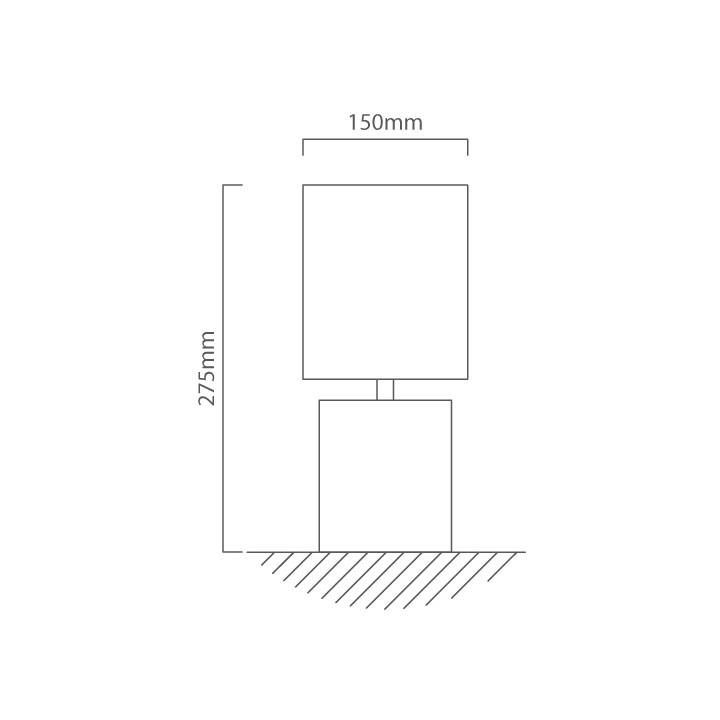 Eurolux white with white shade table lamp shown in its packaging