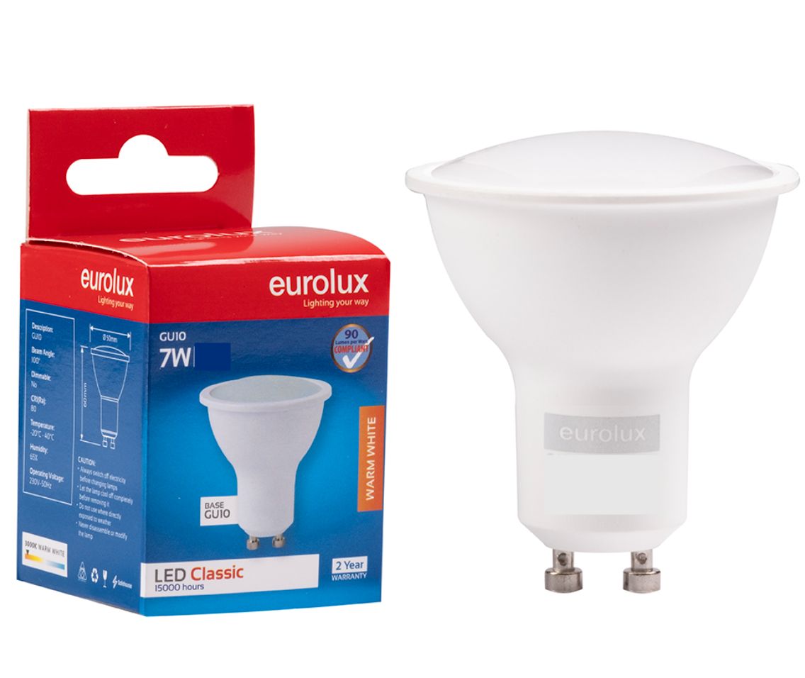 Eurolux downlight shown in its packaging