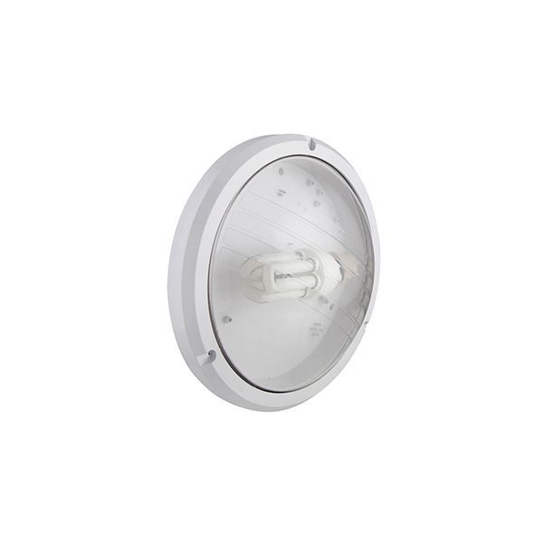 Eurolux white bulkhead light, front view