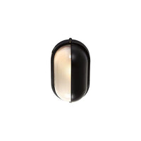 Close-up detail of the Eurolux black bulkhead light
