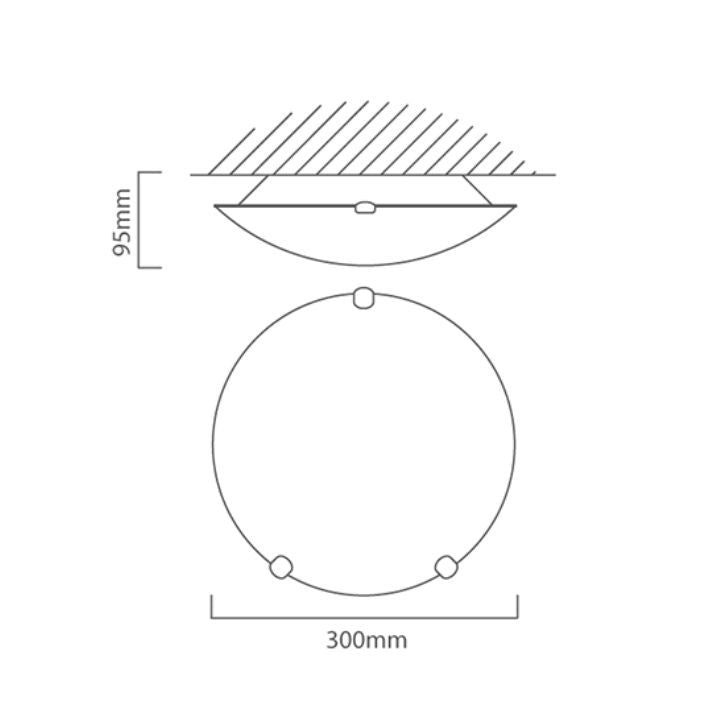 Eurolux ceiling light dimensions diagram