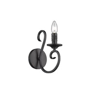 Radiant black wall light, front view