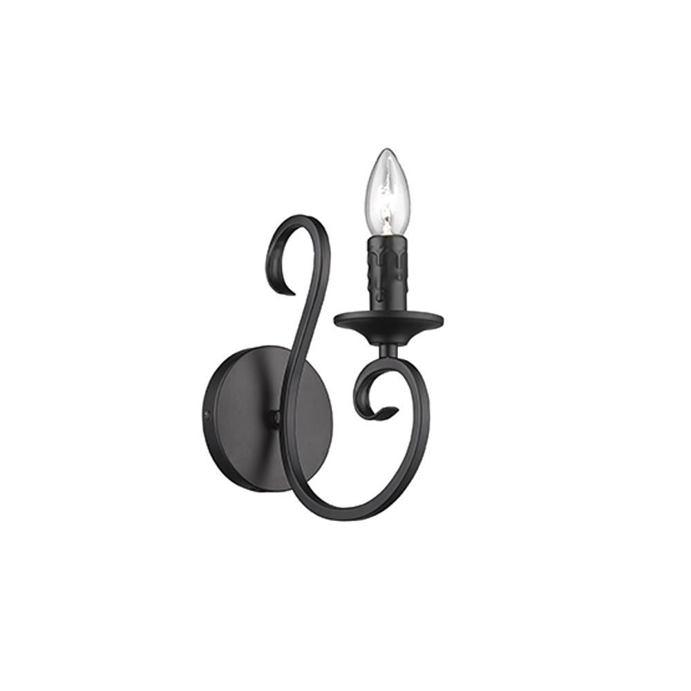 Radiant black wall light, front view