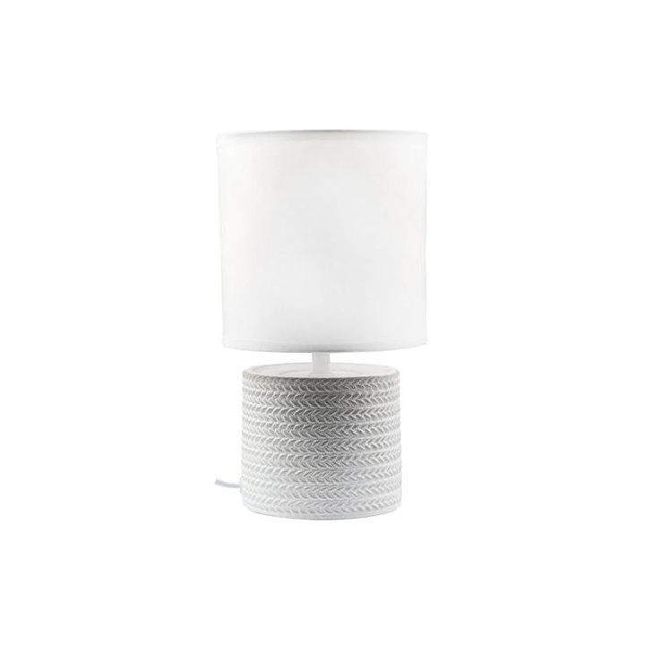 Eurolux grey table lamp installed and lit
