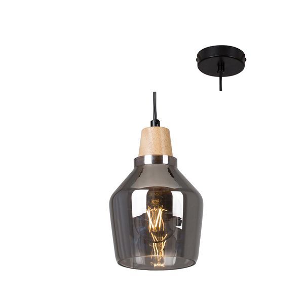 Eurolux black & brown pendant light, front view