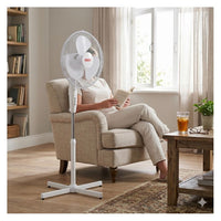 Close-up detail of the Eurolux pedestal fan