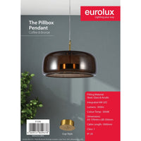 Eurolux pendant light installed and lit