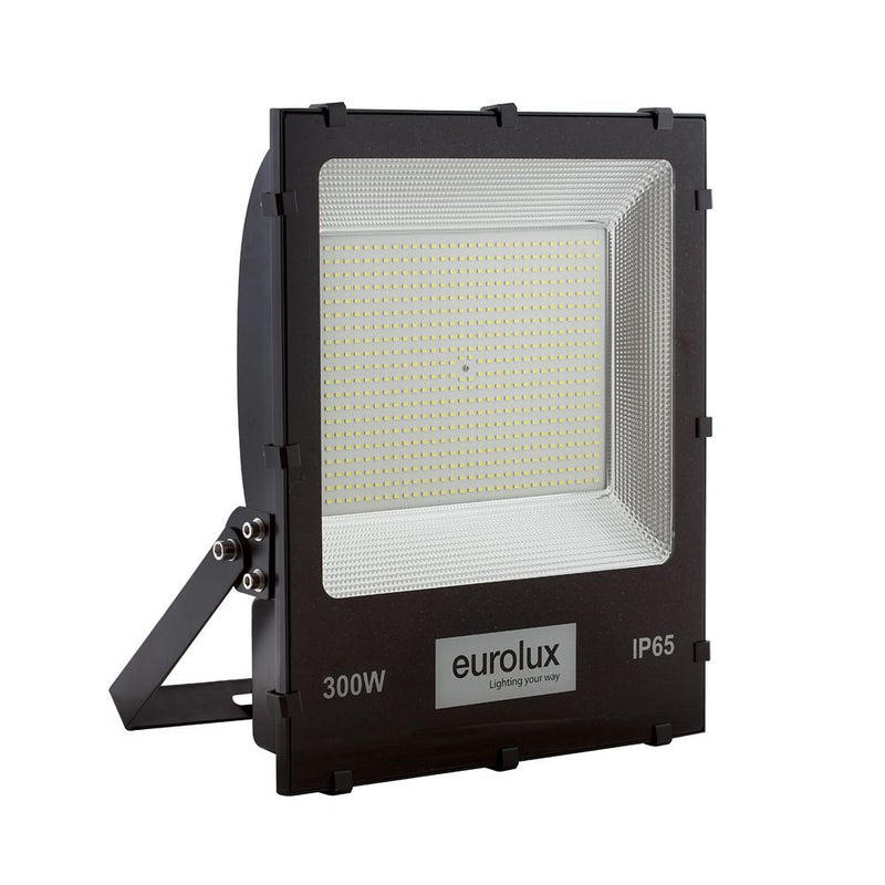 Eurolux black floodlight, front view