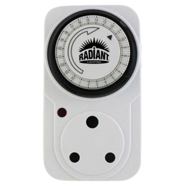 Radiant lighting timer, front view