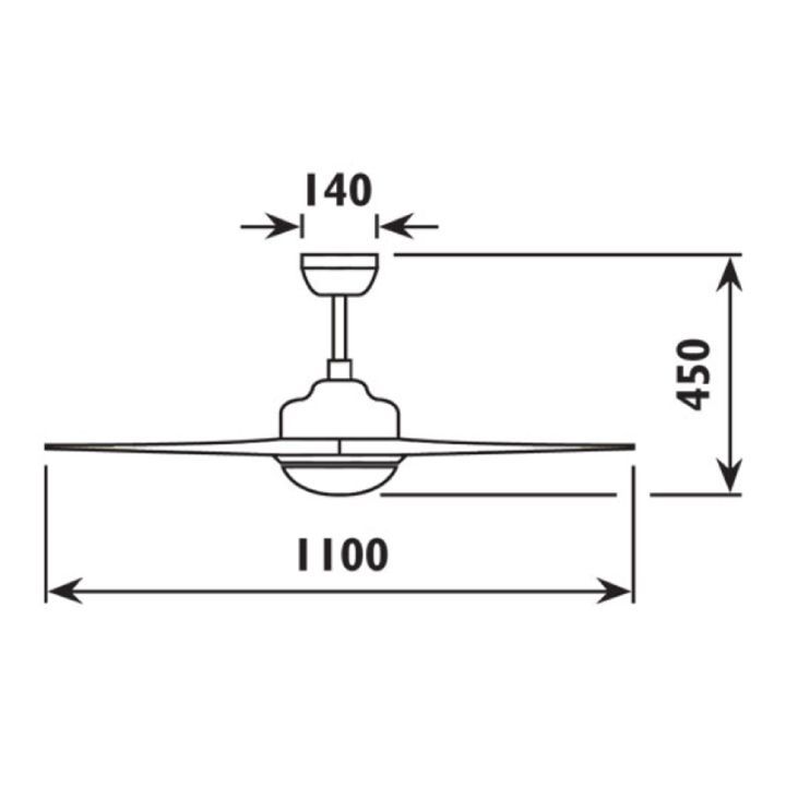 Radiant ceiling fan shown in its packaging