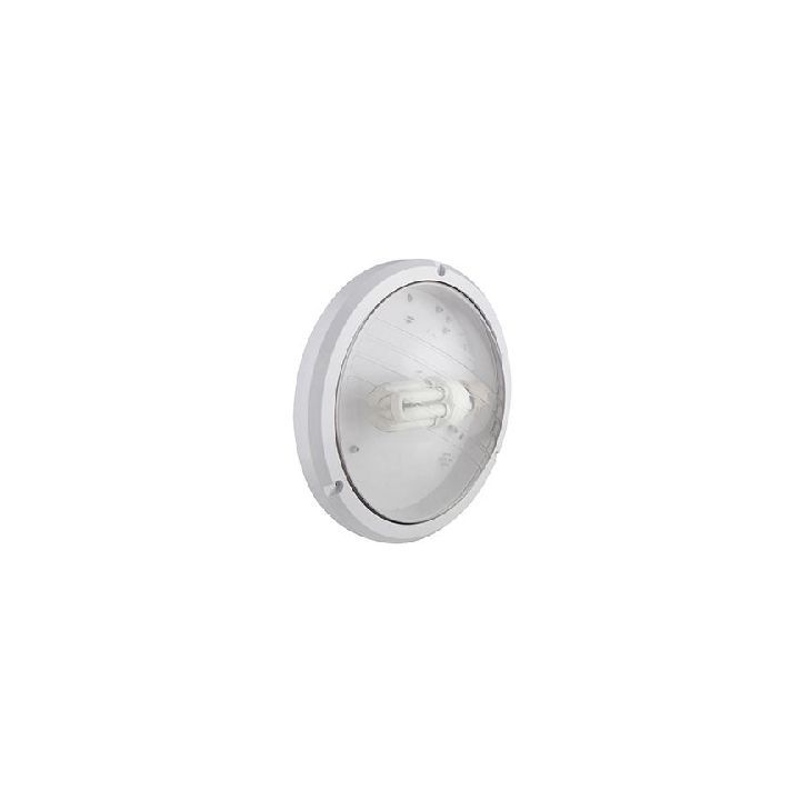 Close-up detail of the Eurolux white bulkhead light