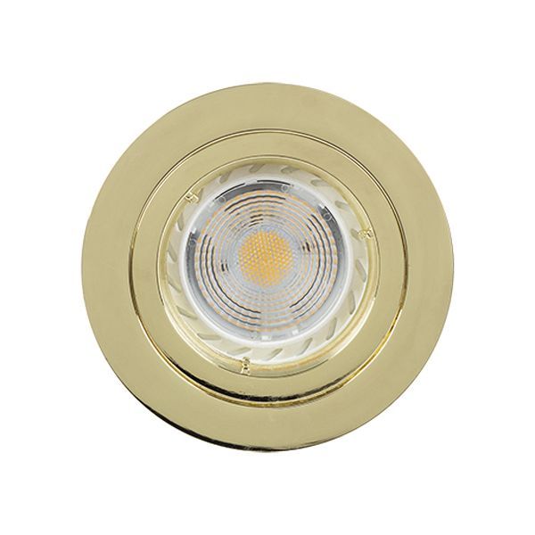 Radiant brass downlight, front view
