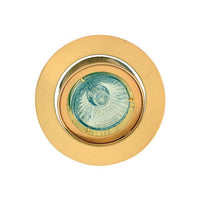 Close-up detail of the Eurolux polished brass downlight