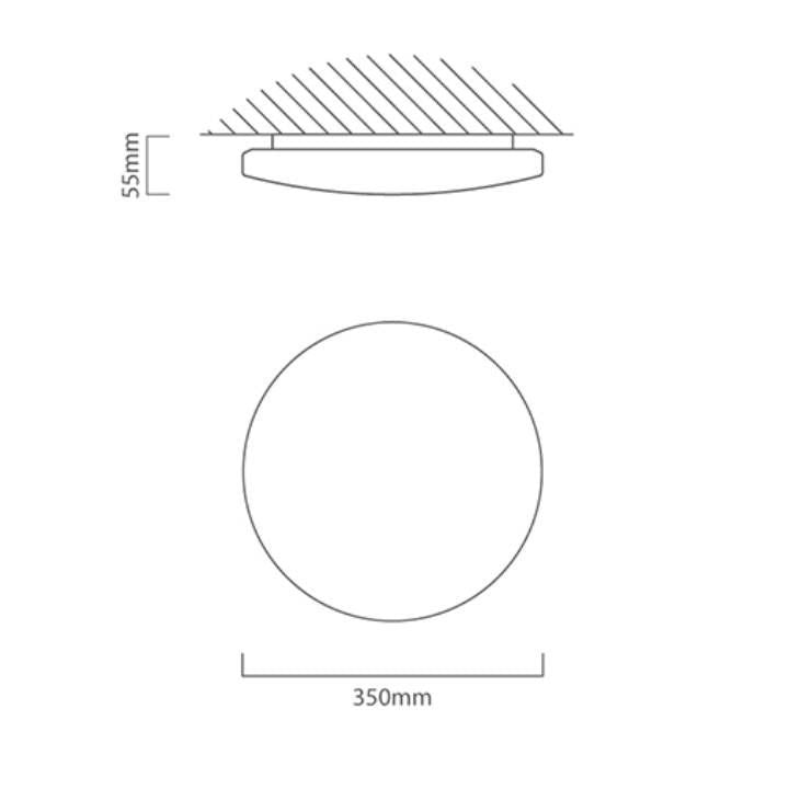 Close-up detail of the Eurolux white ceiling light