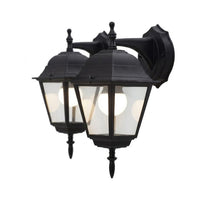 Eurolux black wall light shown in its packaging
