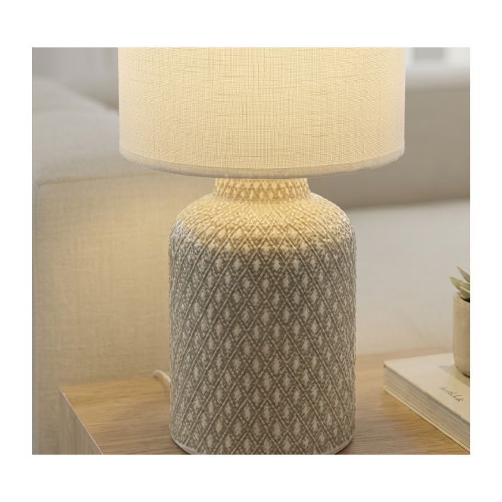 Eurolux white table lamp, front view