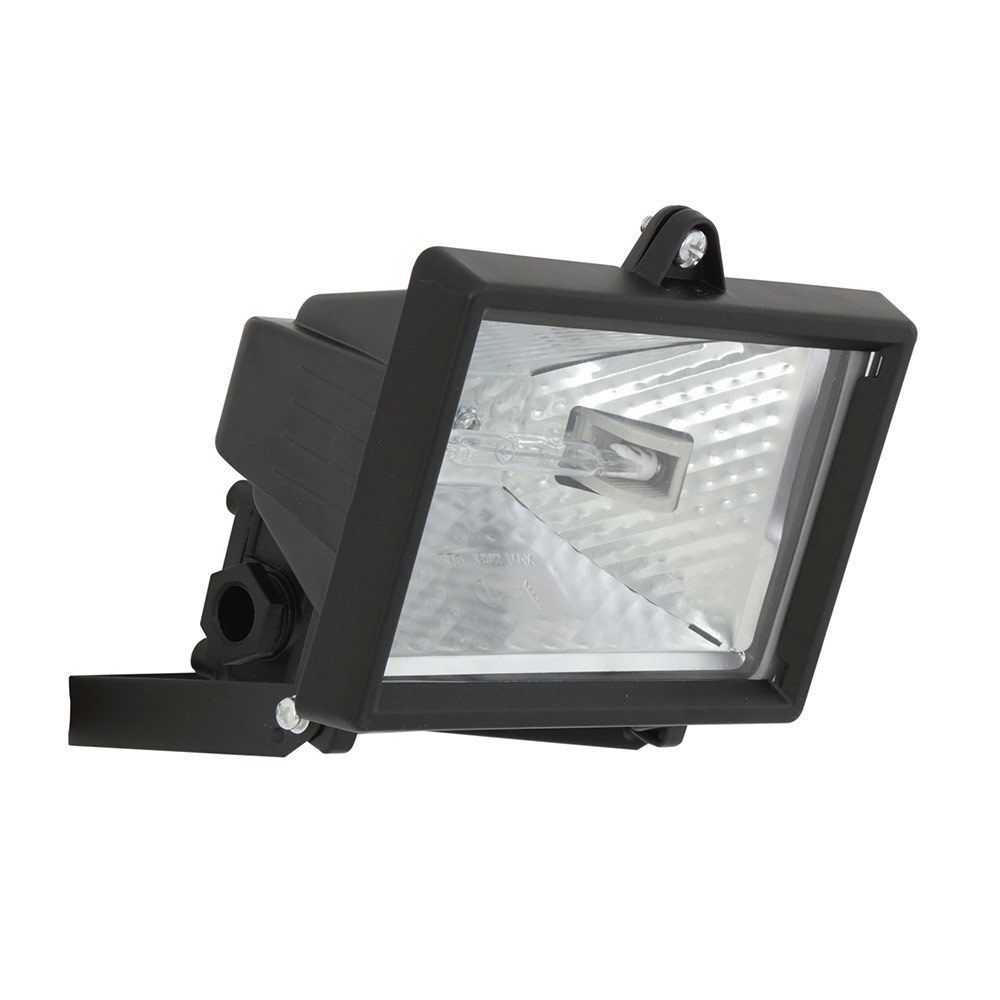 Eurolux black floodlight, front view