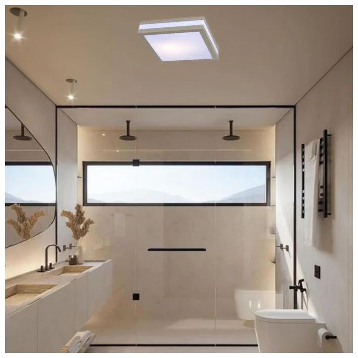 Eurolux stainless steel lighting fixtures installed and lit