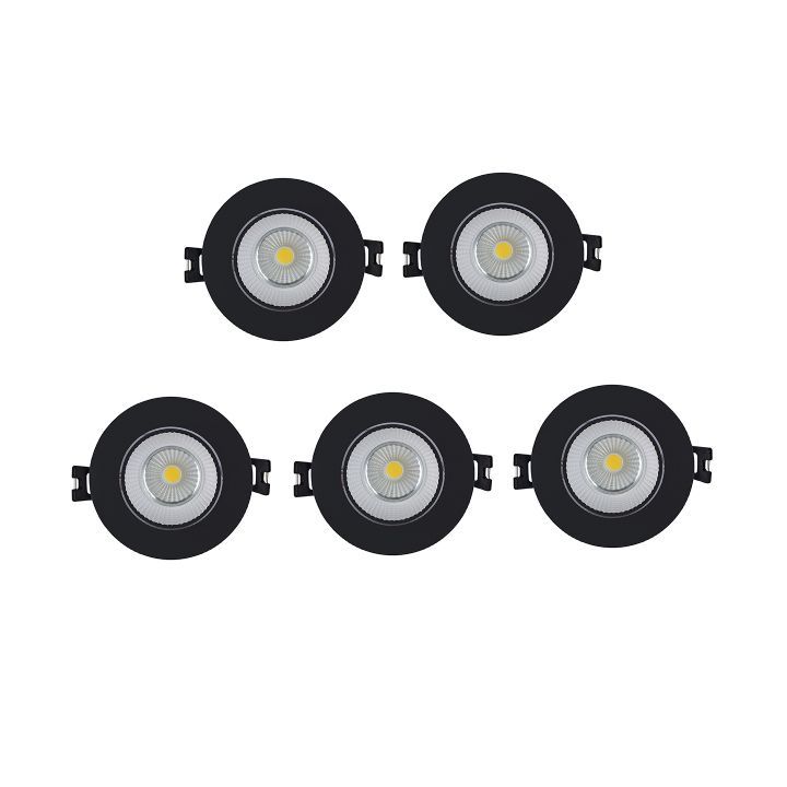 Eurolux black downlight, front view