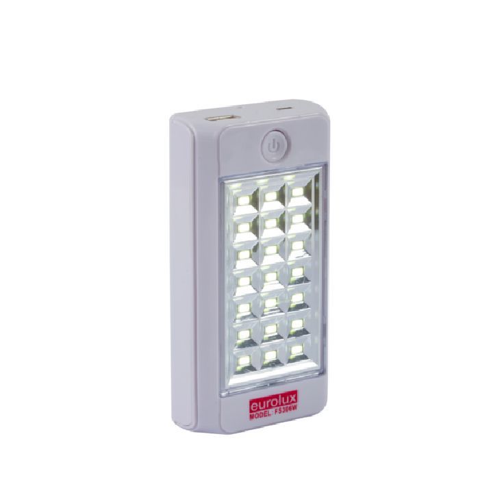 Eurolux white emergency light dimensions diagram