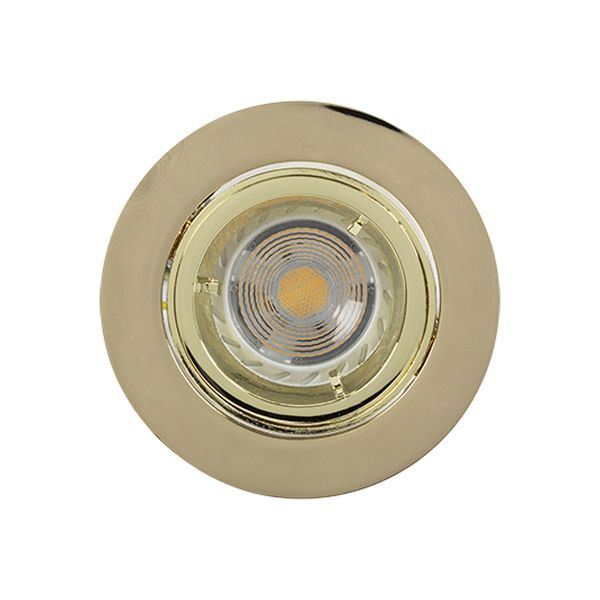 Radiant brass downlight, front view