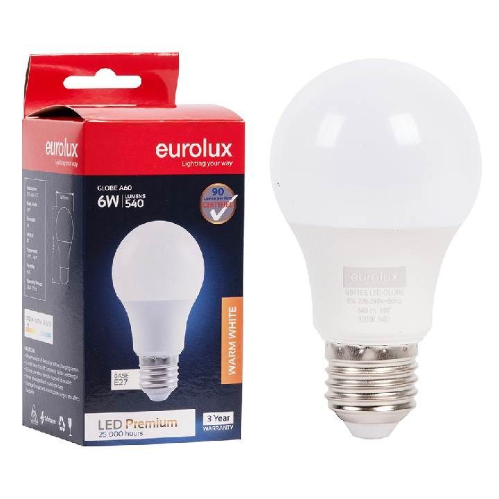 Eurolux LED globe, front view