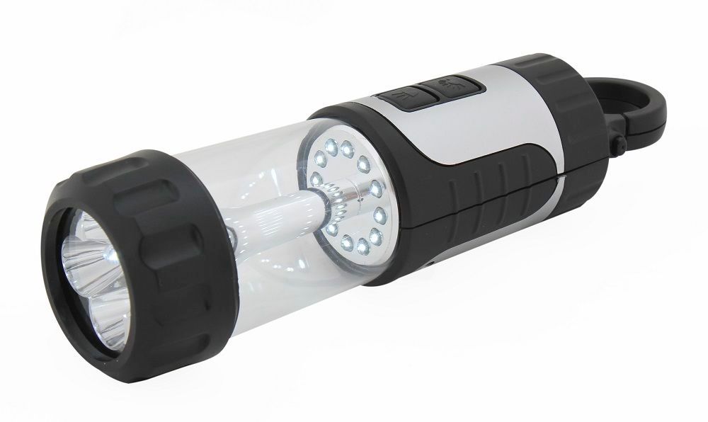 Eurolux black flashlights & headlamp, front view